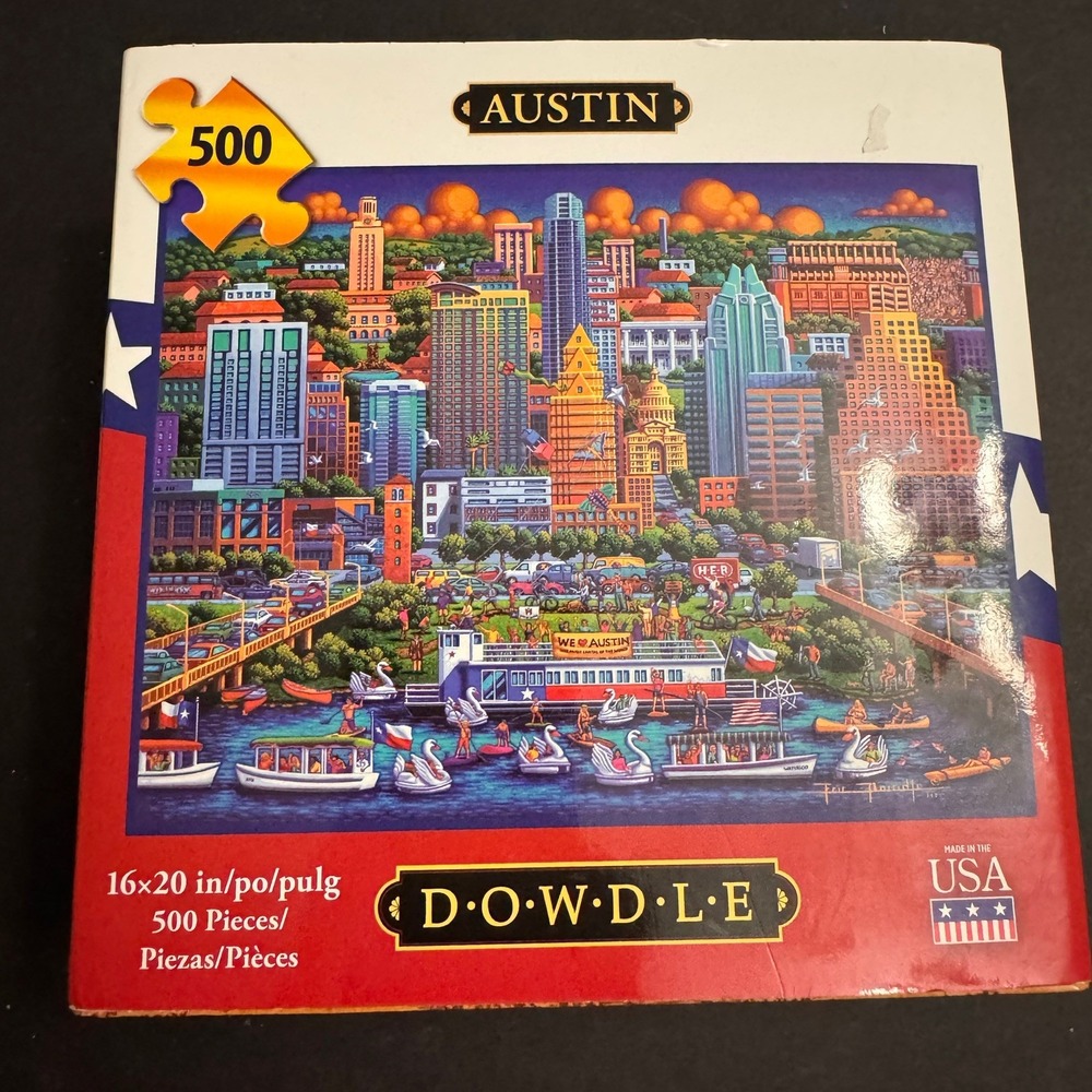 Dowdle Folk Art Austin 500 Piece Jigsaw Puzzle 16x20 In Multi-Color USA NEW